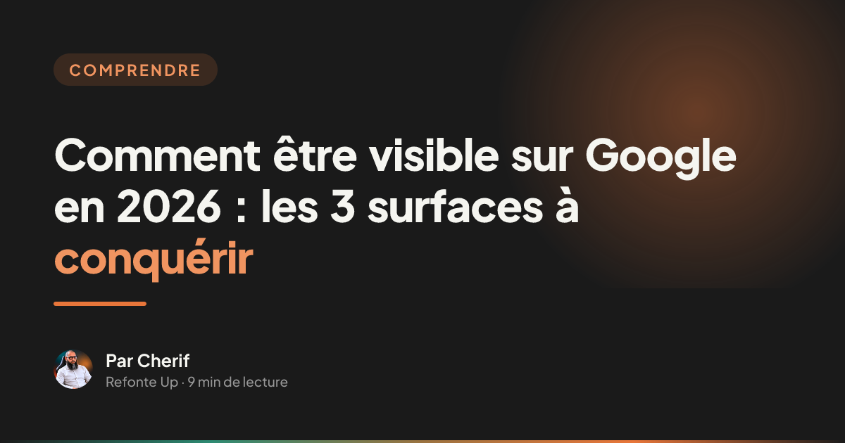 Comment être visible sur Google en 2026 : les 3 surfaces à conquérir